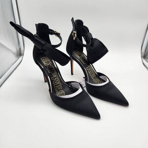 Express size 6 New Ankle Bow 3" Buckle Strap Sandals Party High Heels